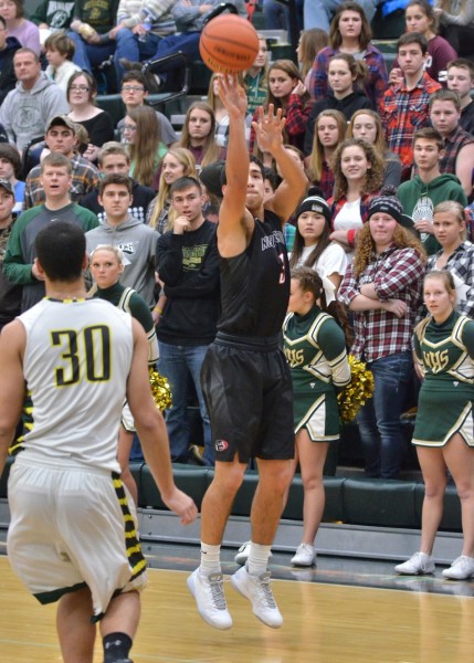 Braxton Linville drains a three in the first half of Friday's game at Wawasee. (Photos by Nick Goralczyk)
