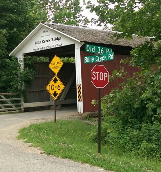 Cars still traverse the 62-foot Billie Creek Bridge over Williams Creek in Parke County, built in 1895 by J.J. Daniels.