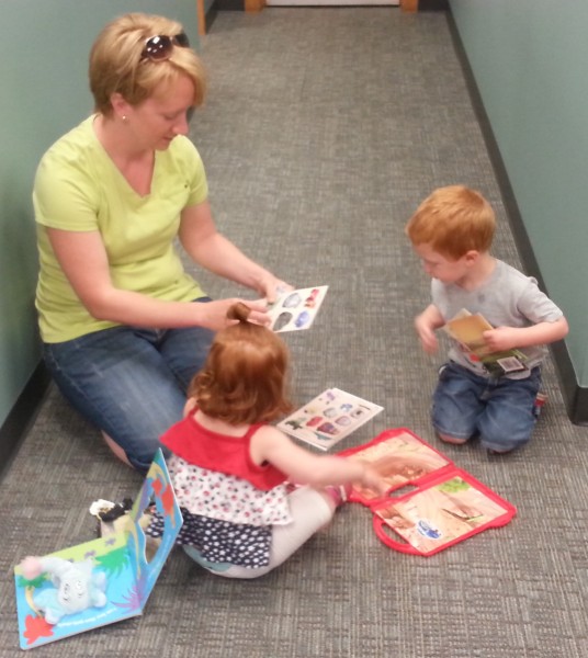 Steele family looks at books