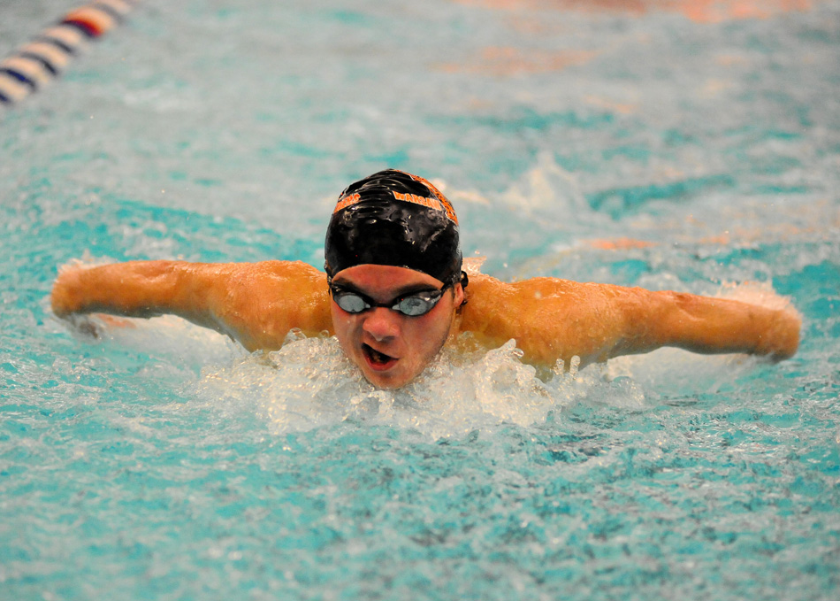 Warsaw's Zach Taylor could have a big weekend at the Northern Lakes Conference Boys Swimming Championships. (Photo by Mike Deak)