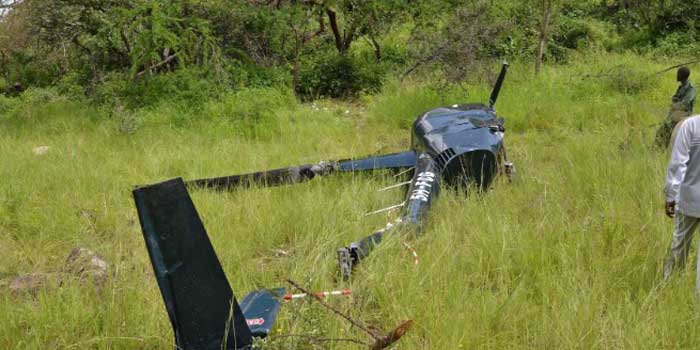 The helicopter that was shot down by poachers