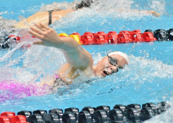Brenna Morgan swims the 100 free.