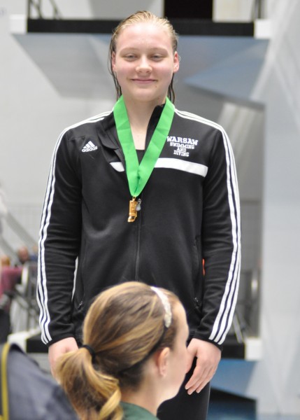 Brenna Morgan placed fifth in the 50 free at Saturday's IHSAA State Finals. (Photo by Madi McBride)