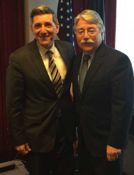 Attorney General Greg Zoeller meets with Office of National Drug Control Policy Director Michael Botticelli in Washington, D.C., days after a new federal proposal was announced to increase funding for opioid addiction treatment