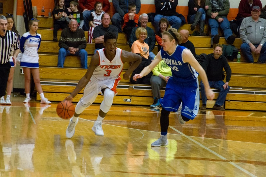 Warsaw guard Paul Marandet scored 17 points Saturday night. The Tigers topped Hamilton Southeastern 60-40 at home to improve to 20-0 (Photos provided by Ansel Hygema)