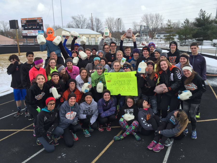 Members of the Warsaw Distance Club competed in the Milk Mile Championships Friday at WCHS (Photo provided by Matt Campbell)