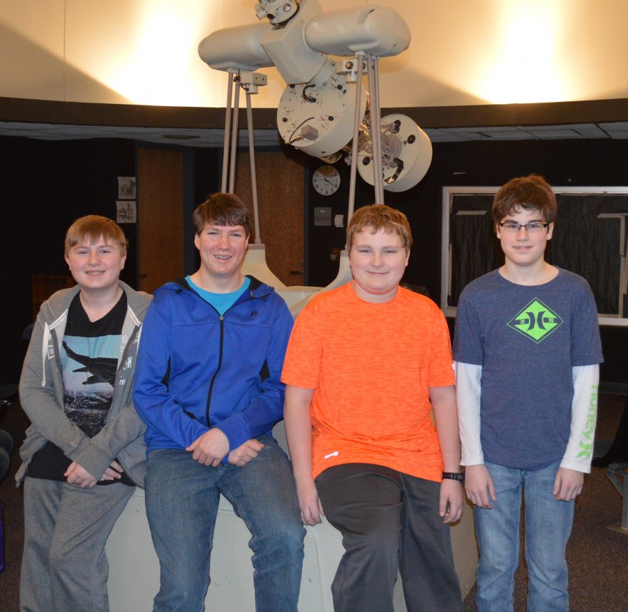 Wawasee Middle School students in planetarium.