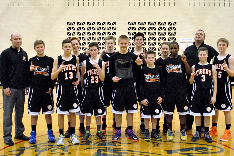 The Edgewood seventh grade boys basketball team won the NELMSC tournament. (Photo provided)