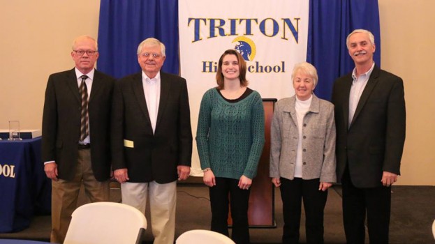 The newest class of the Triton Athletic Hall of Fame are, from left, Jon Parker, Daryl Ball, Ashli Senff and Brad Sellers - 1973