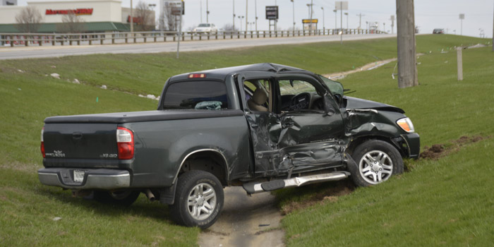 Toyota Tundra that was broadsided.