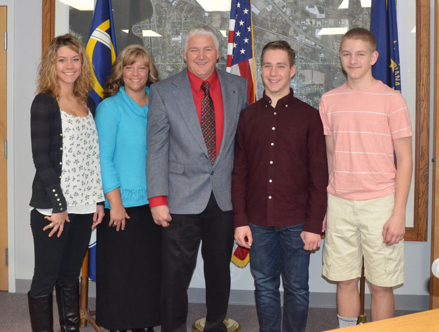 The Hawn family from left; Meghan Hawn, daughter; Lynette Hawn, wife; Joe Hawn, town marshal; sons Nick and Jacob Hawn