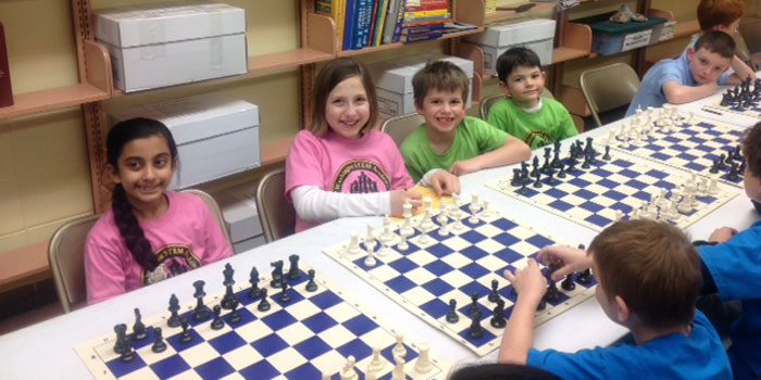 The Lincoln chess team competing.
