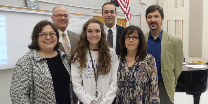 Audrey Rich was named a 2016 Lilly Endowment Community Scholar for Kosciusko County. Pictured from left are Kosciusko County Community Foundation director Suzie Light, Warsaw Community High School principal Troy Akers, Audrey Rich, WCS superintendent David Hoffert, Candace Rich and David Rich. (Photo provided)