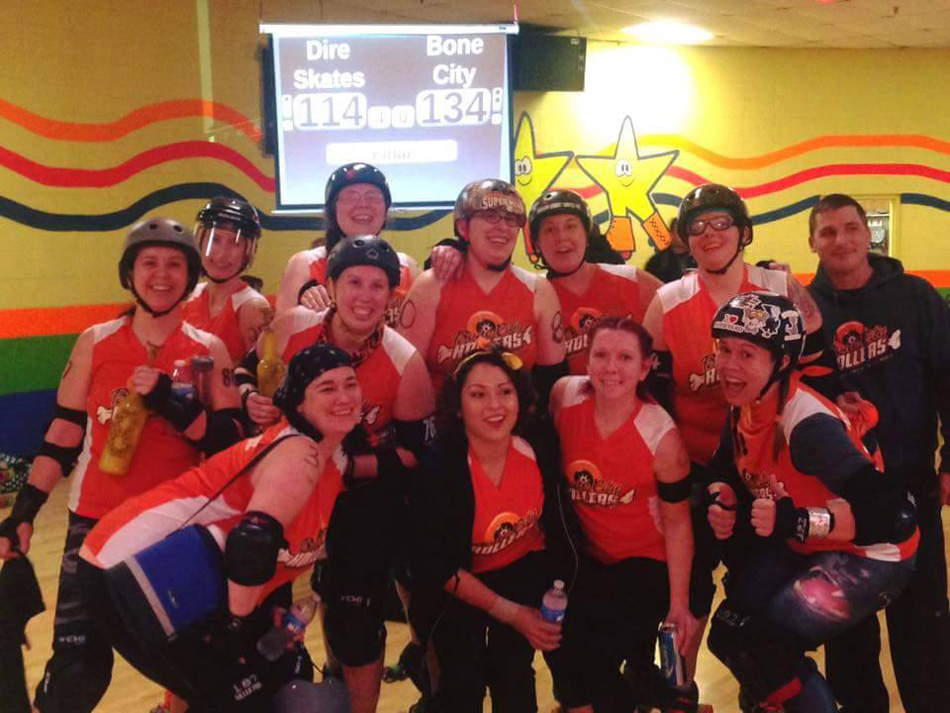 The Bone City Rollers won its first bout of the season Saturday night in a 134-114 win at Dire Skates of Richmond. (Photo provided)