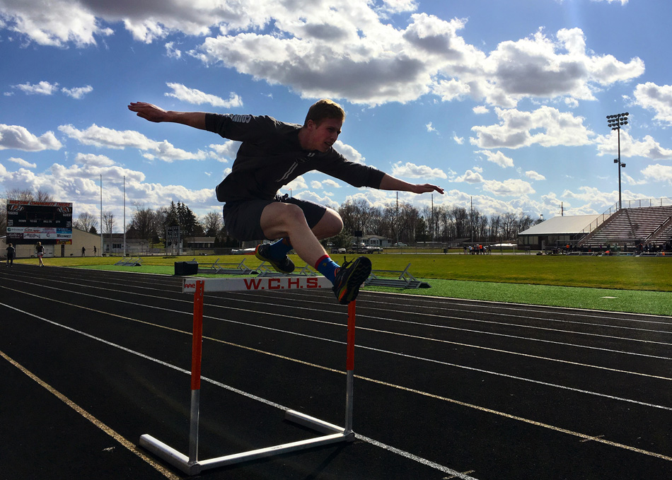 Warsaw's Ross Armey is ready to take flight in the hurdles this spring. (Photo by Mike Deak)