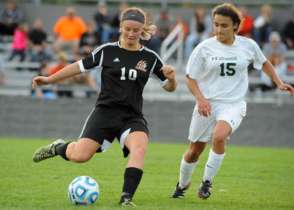 Warsaw Community High School women's soccer star Elizabeth Van Wormer has officially inked on to continue her soccer career at Grace College. Van Wormer leaves Warsaw as the all-time leading scorer in both goals and points. (File photo by Mike Deak)