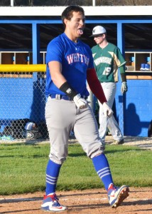 Hunter Sroufe soaks up his moment in the sun after hitting a walk-off single. 