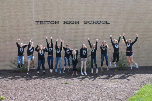 The  2015-16 Triton Yearbook Staff: Lyta Dohner, Destiny Hodges, Tessa Heaton, Meli Follmer, Siera Sauer, Kaylene Slabaugh, Makayla Greenawalt, Amanda Baker, Emma Ross, Kolbie Mason, Hannah Wanemacher and Nicole Sechrist