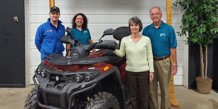 The 24 Annual Beaman Home Golf Scramble will take place on Monday, June 6, at South Shore Golf Club. Team registrations and event sponsors will be accepted through May 27. Pictured from the left with featured Odes USA ATV for the hole-in-one event: Nick Prentice, Kerlin Motorsports Marketing Director; Tracie Hodson, Beaman Home Executive Director; Karen Cripe, Beaman Home Golf Scramble Committee Co-Chair; and Dennis Cripe, Beaman Home Board President and Scramble Committee Co-Chair.