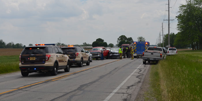 Emergency crews respond to an accident on SR 15, south of Claypool, involving up to five vehicles. (Photos by Amanda McFarland)