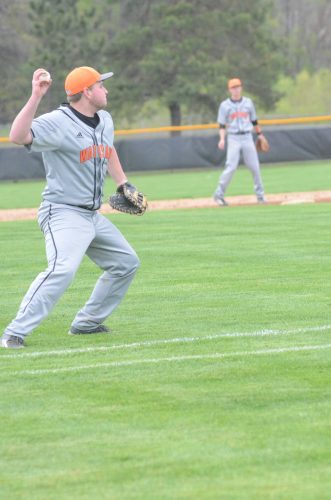 First baseman Blake Foreman makes a play for the Tigers.