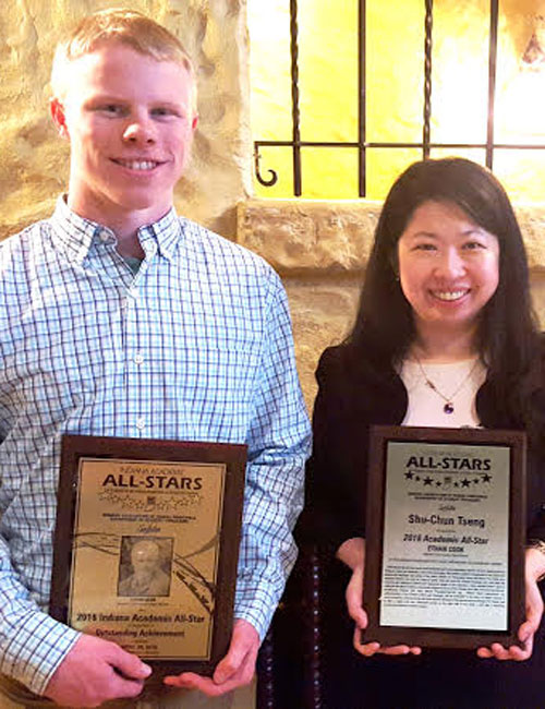 Ethan Cook, left, is pictured with his most influential teacher, Dr. Shu-Chun Tseng. (Photo provided)