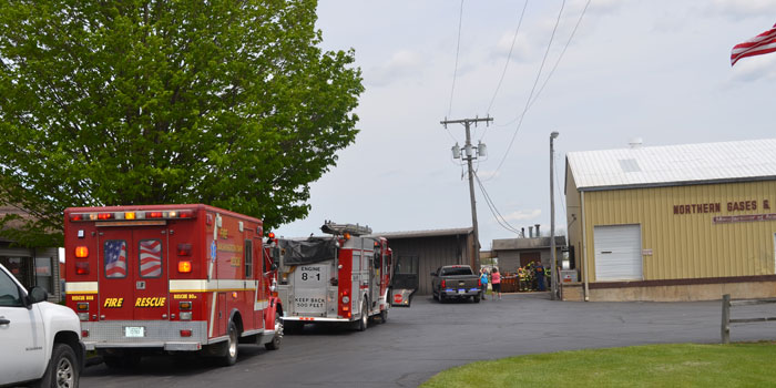 Firefighters respond to a small explosion north of Piercetion. (Photos by Amanda McFarland)