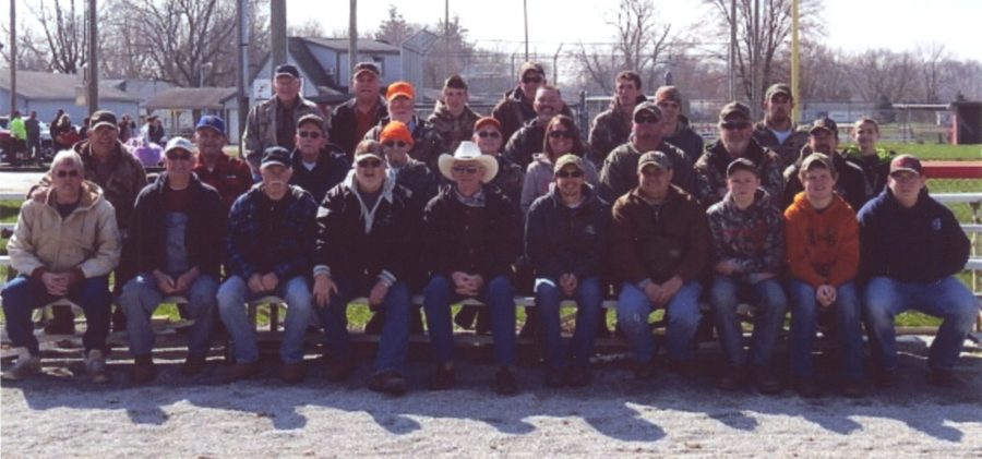 Shown in front from left are Rod Frazier, Merrill Tibbets, Ron Norman, Bryon Fites, Bruce Correll, Todd Kirkman, Rodney Gish, Austin Gish, Kole Kirkman and Levi Johnson. In the second row are Larry Frank, Vic Hostetler, Wes Frank, Terry Hoffman, Ronald Cunningham, Missy Kirkman, Jarett Houston, Rodney Maxwell and Seth Forgey. Third row: Morris Day, Kevin Teulke, Danny Detweiler, Alex Branch and Kyron Hayden. In back are Jim Mitterling, Greg Groninger, Austin Malott, Travis Zile and Rudy Detweiler.