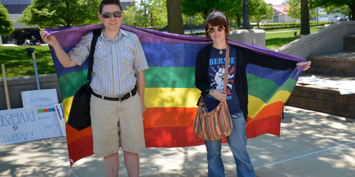 Andy Semler and Aimee McDairmant of the Warsaw LGBT & Supporters Community (Photo by Marc Eshelman