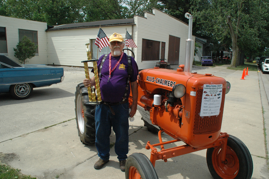 Ron Marquart, Milford, won the People's Choice award at the car/tractor/motorcycle show.