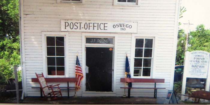 The front of the Pound Store Museum in Oswego.