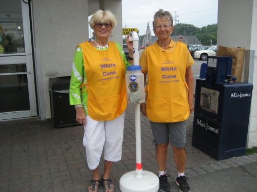 Syracuse Lions, Becky Fox and Suzanne Slabach, are pictured participating in a past White Cane Day. (Photo Provided)