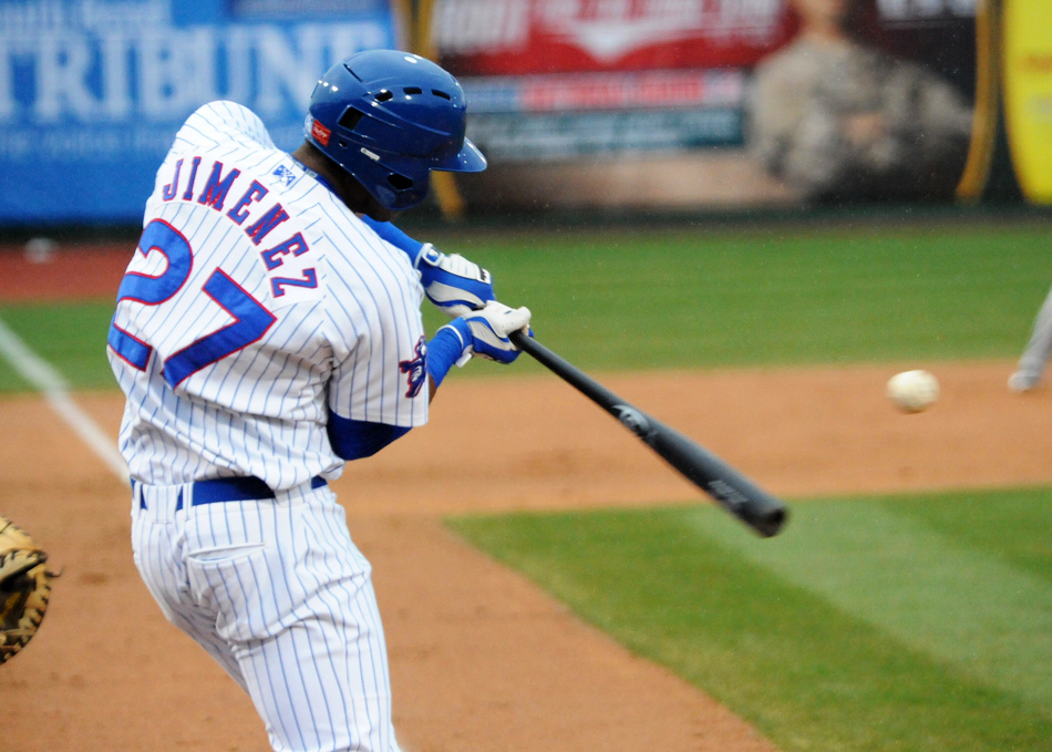 Eloy Jimenez of the South Bend Cubs was named the Midwest League Player of the Week. (File photo by Mike Deak)