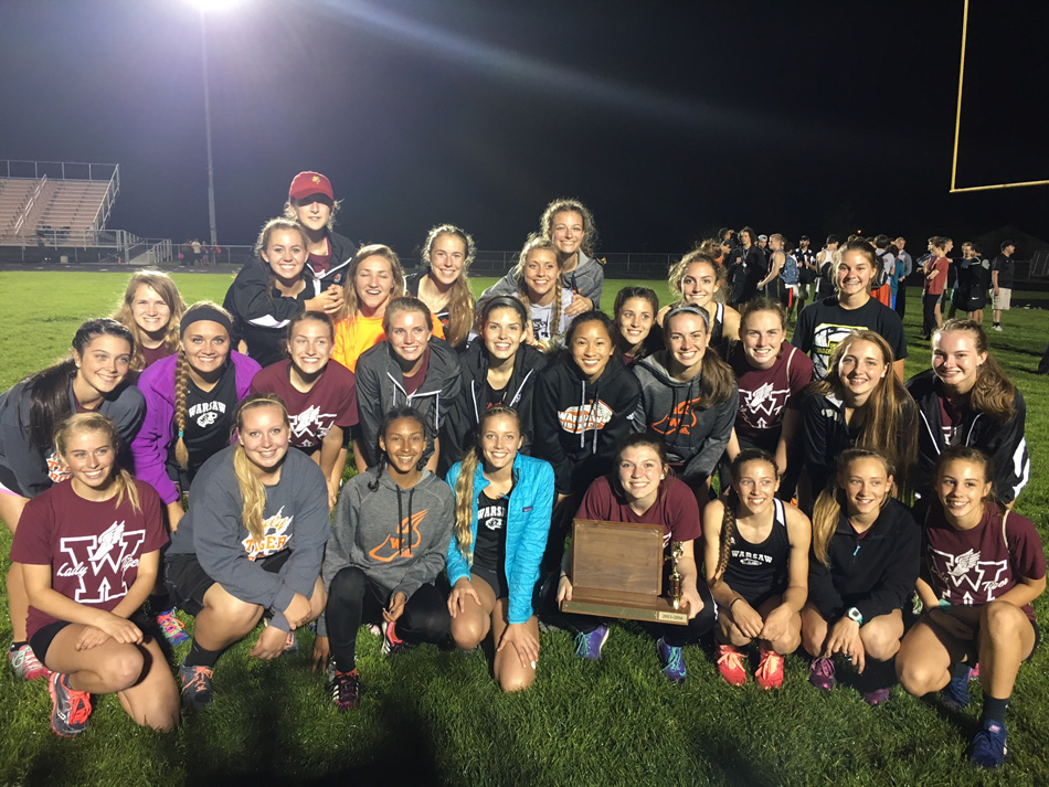 Warsaw's girls track team won its 11th straight Northern Lakes Conference title Wednesday. (Photo by Dave Anson)