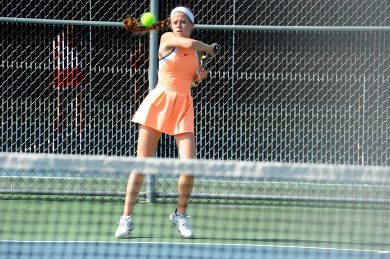 Sophomore Colette Smith will look to help host Warsaw win its 16th straight tennis sectional title this week (File photo by Mike Deak)