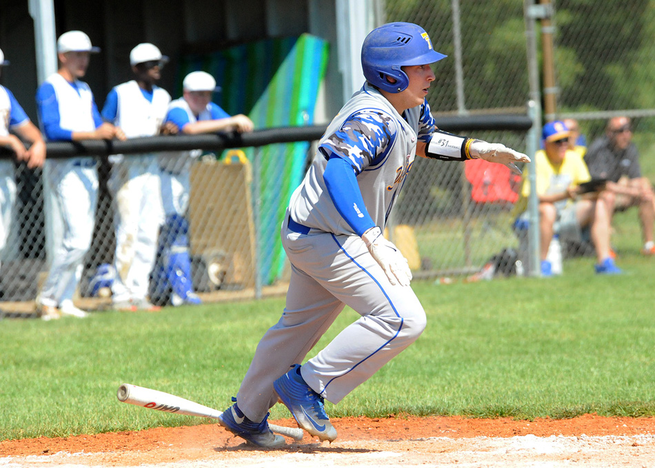 Triton's Adam Stevens watches his single find grass in the fourth inning against Fort Wayne Blackhawk.