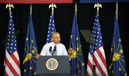 President Obama delivered a speech on economy during his visit to Elkhart on June 1. (Photos by Maggie Kenworthy)
