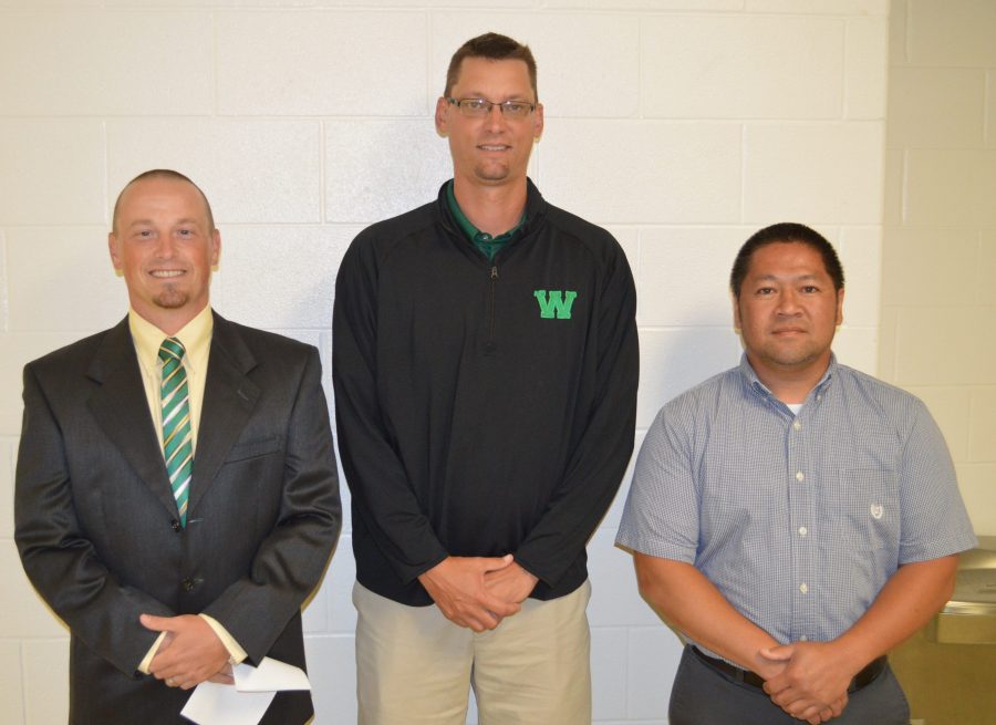 From left are Brent Berkeypile, Jon Everingham and Kim Nguyen. Berkeypile is the new assistant principal at Wawasee Middle School, Everingham is the new Wawasee Area Career and Technical Cooperative director and Nguyen is now the principal at Wawasee High School.