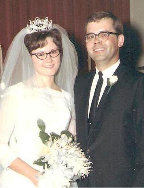 Linda and Phil Hoy on their wedding day.