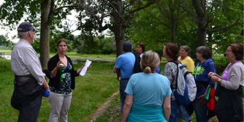 Megan McClellan speaks with Next Indiana Campfires event participants.