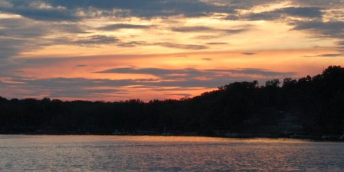 Sunrise over Webster Lake taken by Dr. Terry Frederick