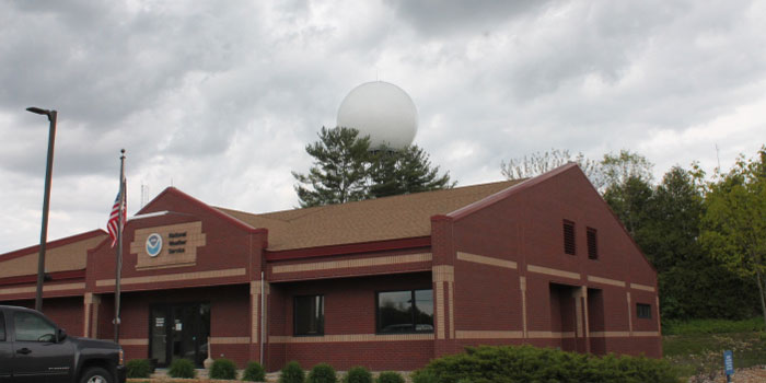 The bubble at the top of the hill is the Doppler radar at the National Weather Services office. The radar was placed on the State Road 13 location because it is the highest point in the area. Individuals are welcome to sign up and join the Syracuse Library for a June tour of the facility. 