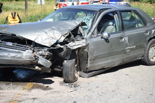 One of the vehicles had significant front end damage.