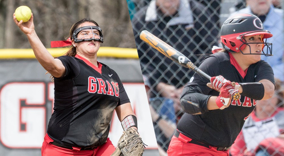 Clarissa Knight, left, and Chandler Elliott were named All-Americans for the Grace College softball team. (Graphic provided by the Grace College Sports Information Department)