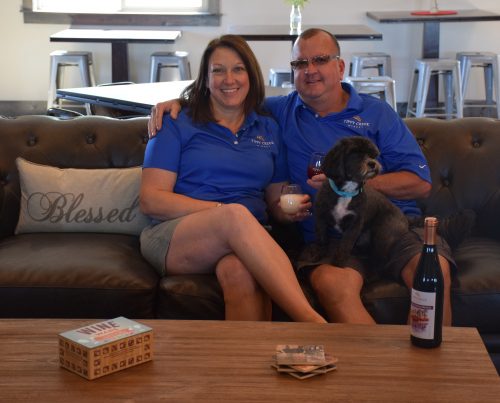 Lori and Daniel Richcreek with their dog Zippy.