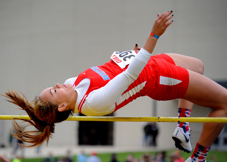 Whitko junior Kaitlyn Reed is out to set some high jump standards this weekend at the IHSAA Girls Track State Finals. (Photos by Mike Deak)