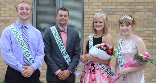 The 2016 4-H Royalty for Kosciusko County are Evan Schmidt, prince; Conner Sausaman, king; Ashley Beer, queen; and Analiese Helms, princess. (Photo by Deb Patterson)