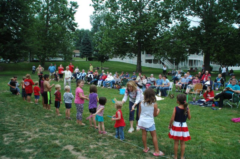 The Lake Area Community Band handed out conductor's batons to these kids who then conducted the band through the next tune.
