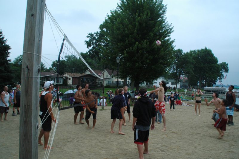 The Lakeside Park volleyball court was filled with players throughout the afternoon and evening.