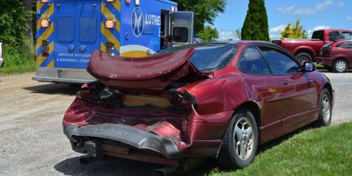 A Pontiac was rear ended on SR 15 and 350 S,